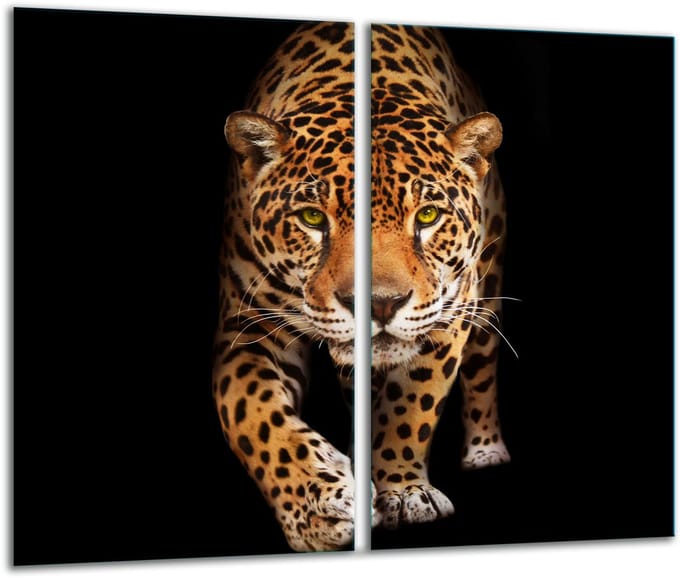 TMK ArtDeko - Snijplank - Glas - 2x 30x52 cm - Tijgermotief