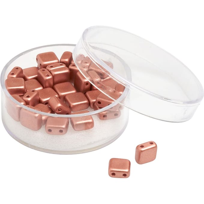 Glaskraal "Vierkant", 35 stuks - Koper