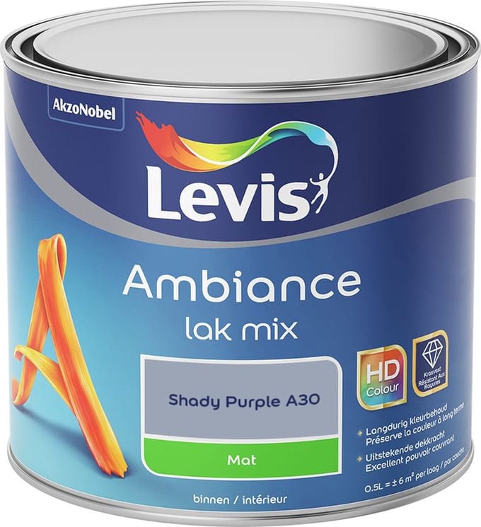 Levis - Ambiance Lak Mat Mix - Shady Purple A30 - Mengverf - 0,5 L