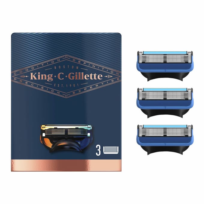 King C. Gillette Gezicht en Contouren Scheermesjes - 3 Navulmesjes