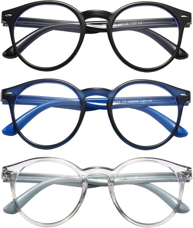 Kinderbril Blauw Licht - Computerbril Kids - Scherm Tijd - 3 Stuks Set - Leeftijd 3-11 - Blauw