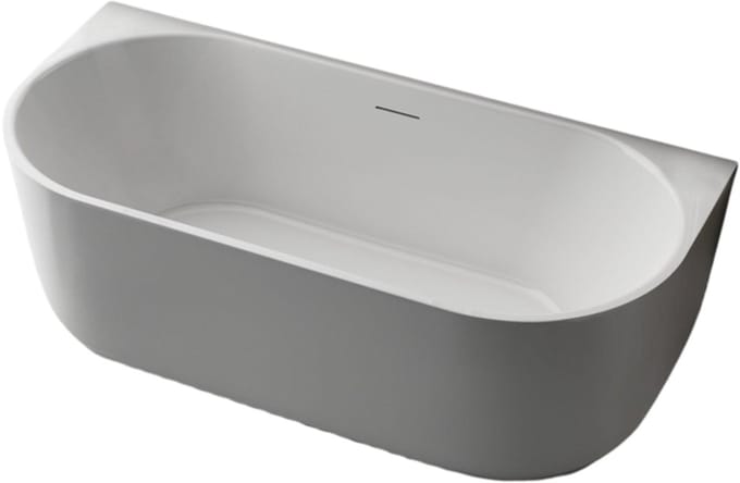 Zeza Pure Half Vrijstaand Bad - 170x80x58cm - acryl - glans wit