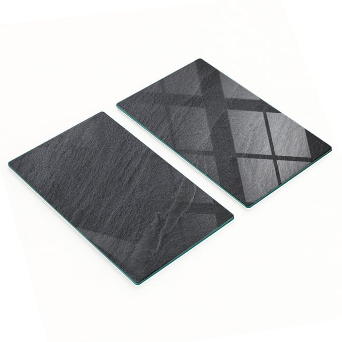 Decoratieve glazen snijplanken van zwart graniet, 2x30x52 cm