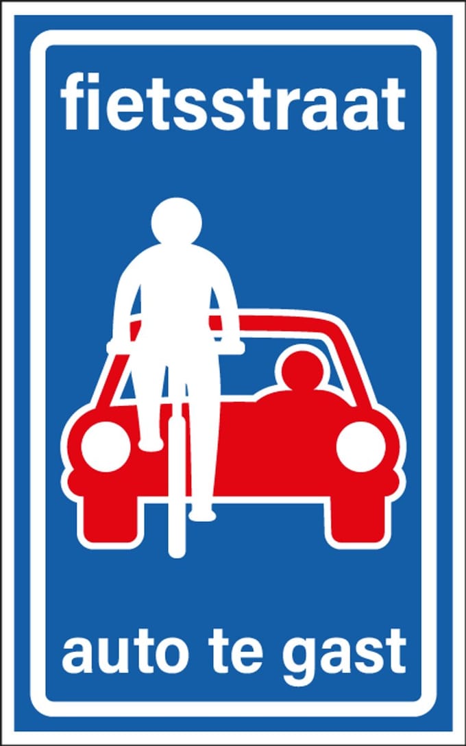 Fietsstraat sticker, L51 200 x 125 mm