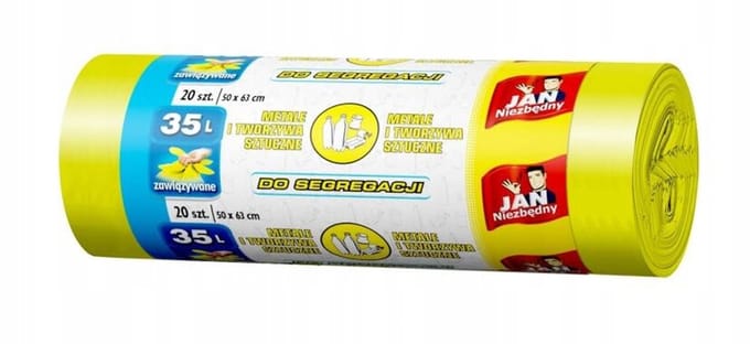 Jan Niezbędny Serie - Gele Afvalzakken - 35L - Plastic - 20 Stuks