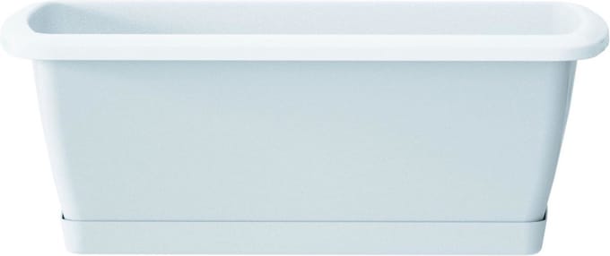 Prosperplast Plantenbak Respana - wit - met onderzetter - 59 x 18 cm - bloembak