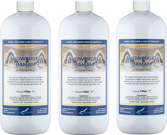 Douchegel Hamam 1 liter - set van 3 stuks - Showergel