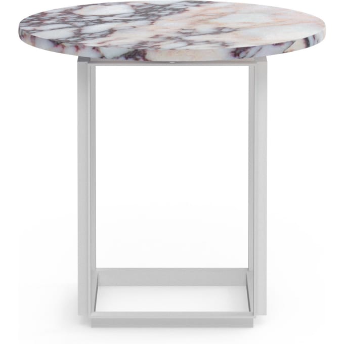 New Works Florence Side Table - white viola marble