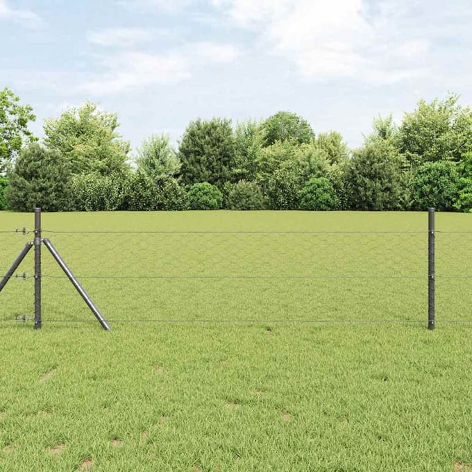 vidaXL - Hexagon - Hek - 1,2 - x - 100 - m - PVC - Grijs