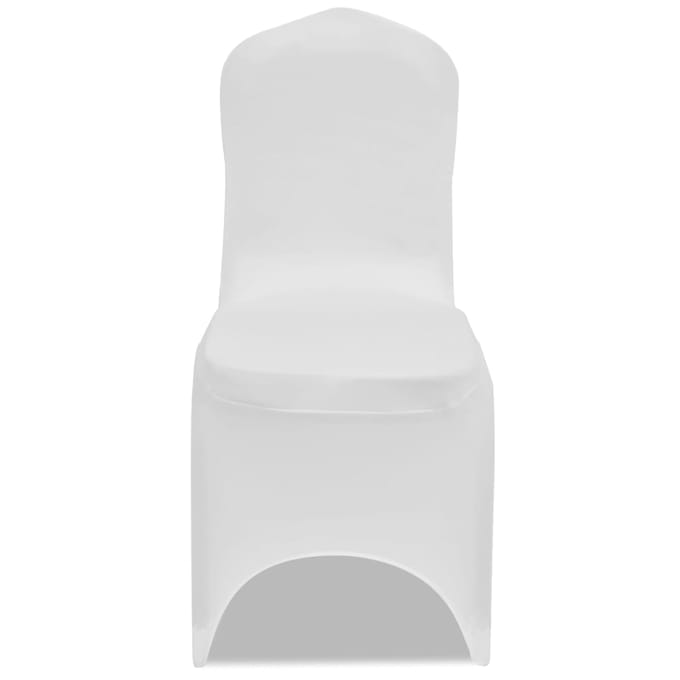 vidaXL - Stoelhoezen - stretch - wit - 100 - st