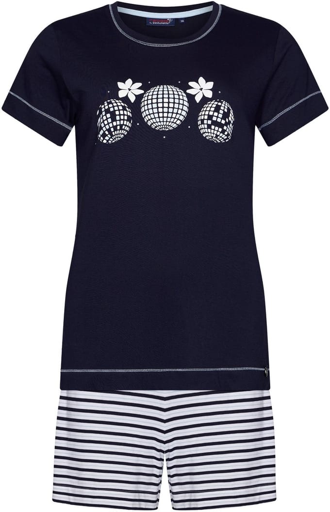 Dames Shortama Rebelle - Dancing Queen - Bio Katoen - Blauw - Maat 48