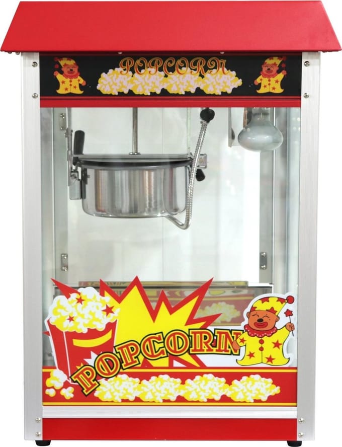 HENDI Popcornmachine – gehard glas – aluminiumlegering – 1500W – rood