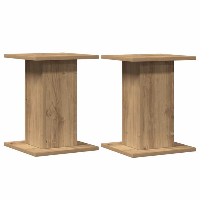 vidaXL - Speakerstandaards - 2 - st - 30x30x40 - cm - hout - artisanaal - eikenkleurig
