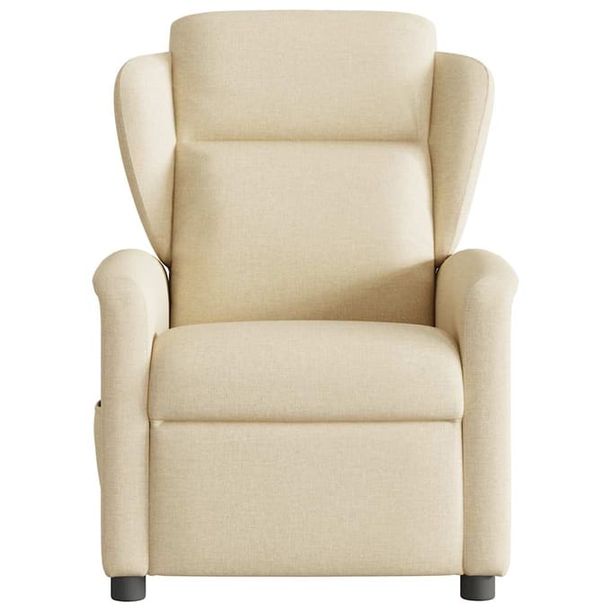 vidaXL - Fauteuil - verstelbaar - stof - crèmekleurig