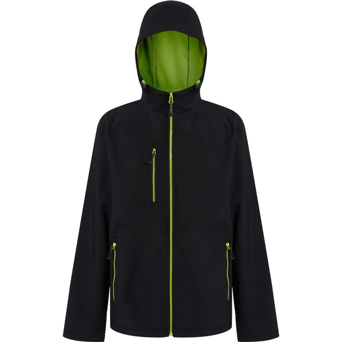 Regatta Heren Navigate 2 Layer Soft Shell Jas (Zwart/Lijkgroen)