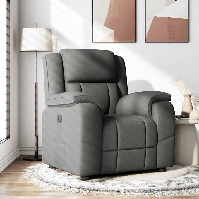 vidaXL - Fauteuil - verstelbaar - stof - donkergrijs