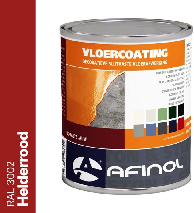 Afinol Vloercoating Helderrood (RAL 3002) 750 ml