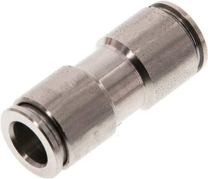 2x Rechte pneumatische insteekkoppeling - 6 bar - 12mm - RVS