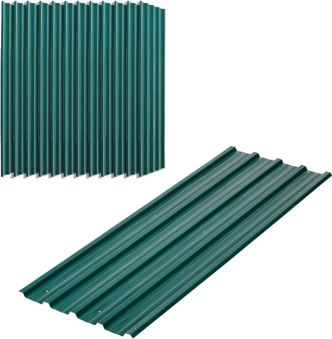 Outsunny-Dachblech-Stahl-129L x 45B cm-Grün
