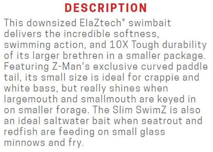 Zman Soft Lure Slim SwimZ 3 Inch 6/Pack Space Guppy (1635)