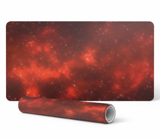 Beschermende bureauonderlegger met kosmische nevelmotief, 90x45 cm