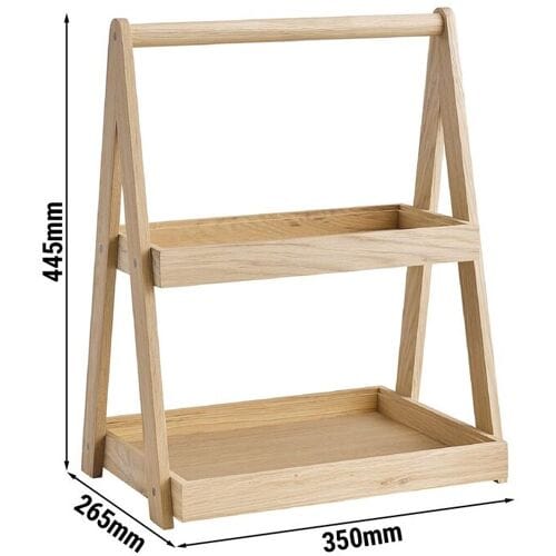 GGM Gastro Etagère - VALO - 2-stufig - Eckig - Eichenholz - Höhe: 445mm