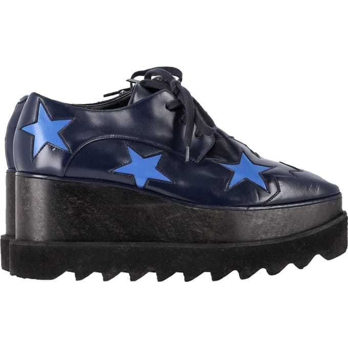 Stella McCartney Elyse platform derby schoenen in marineblauw leer