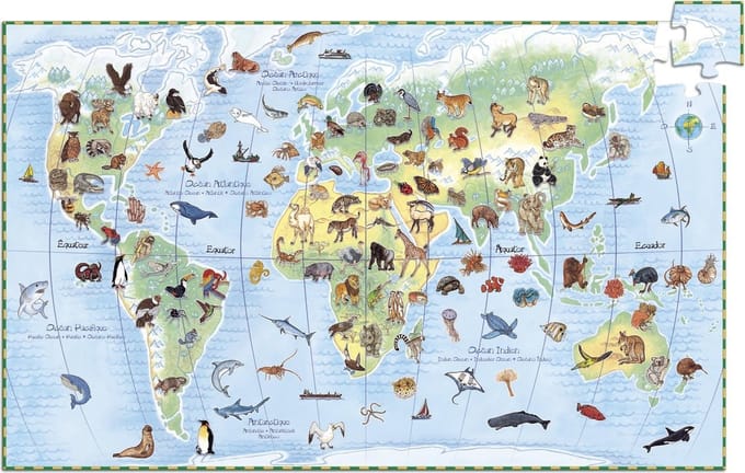 DJECO observatie puzzel animals 5 jr+/ 100 stks