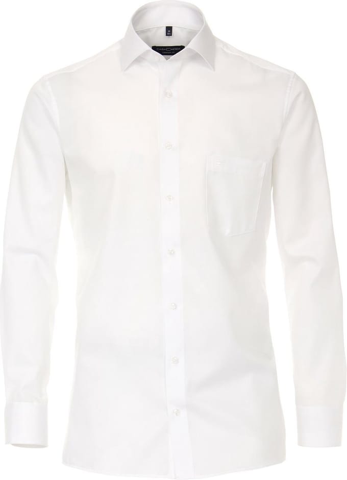Casa Moda Heren Overhemd Wit Twill Effen Comfort Fit - 39