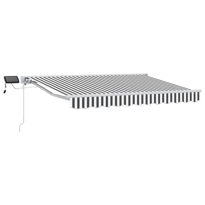 vidaXL - Handbediende - luifel - met - LED's - Antraciet - en - Wit - 2,5 - x - 2 - m