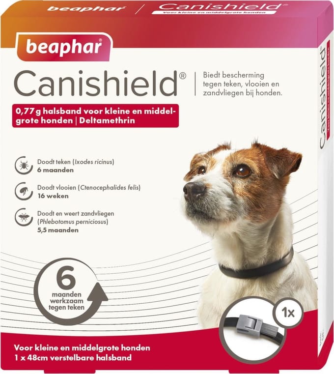 Beaphar Canishield Parasietenband Hond - Anti vlooien en tekenmiddel - per stuk S/M