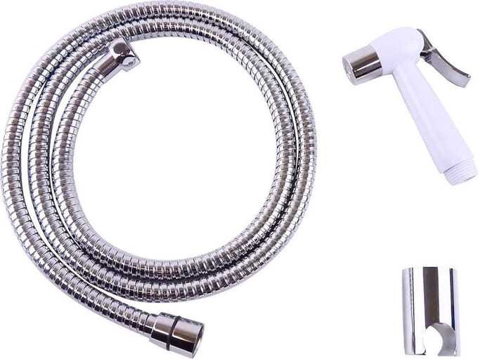 WillieJan Knijp handdouche Set HD036 – ABS – Wit met Chroom – Sprayer, Slang en Ophangbeugeltje
