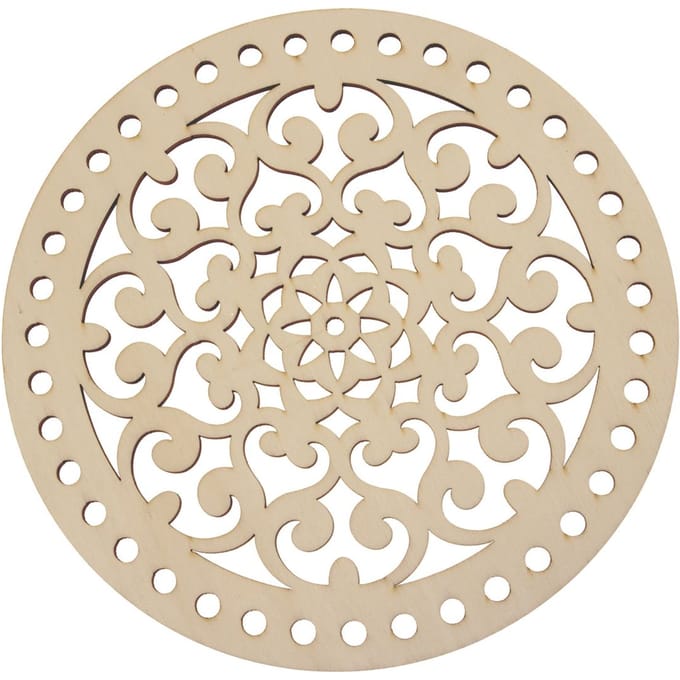 Macramé knoopschijf rond, 20 cm - Flower