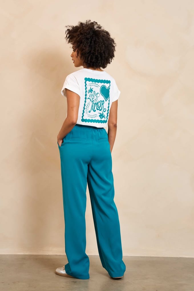 Lofty Manner Broek Trouser Siona Rb201 Teal Dames Maat - XS