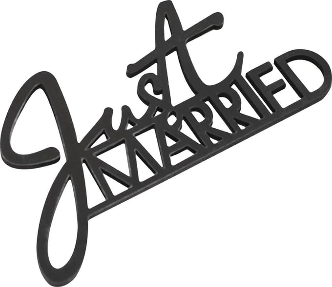 Ginger Ray - Ginger Ray - Zwarte houten tafelbordjes “Just Married“ - 7 x 12 cm
