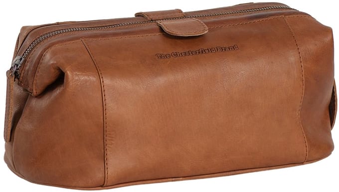 Chesterfield Vince Leren Toilettas L - Cognac