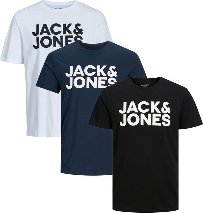Jack & Jones Heren t-shirt 3 pack Corp