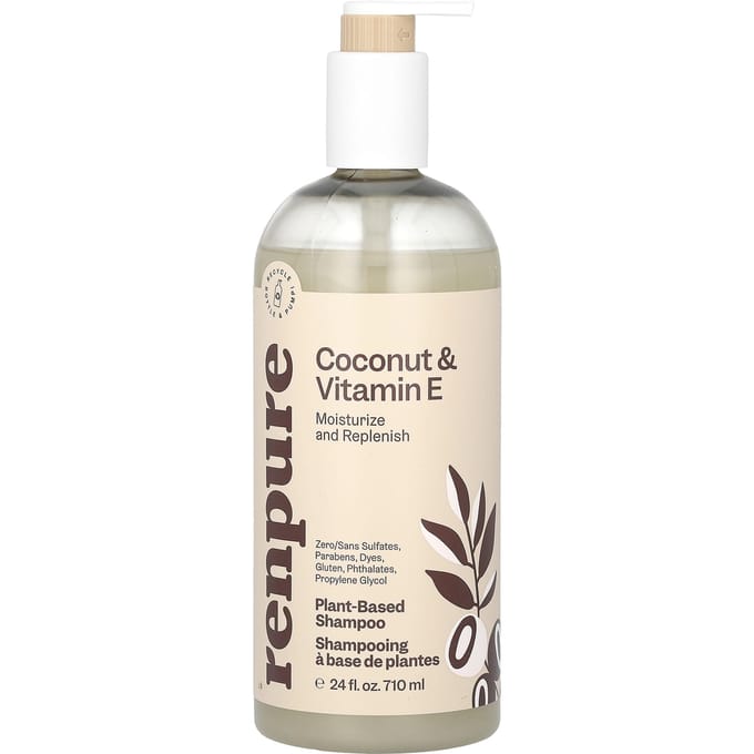 Renpure, Coconut & Vitamin E Shampoo, 24 fl oz (710 ml) white