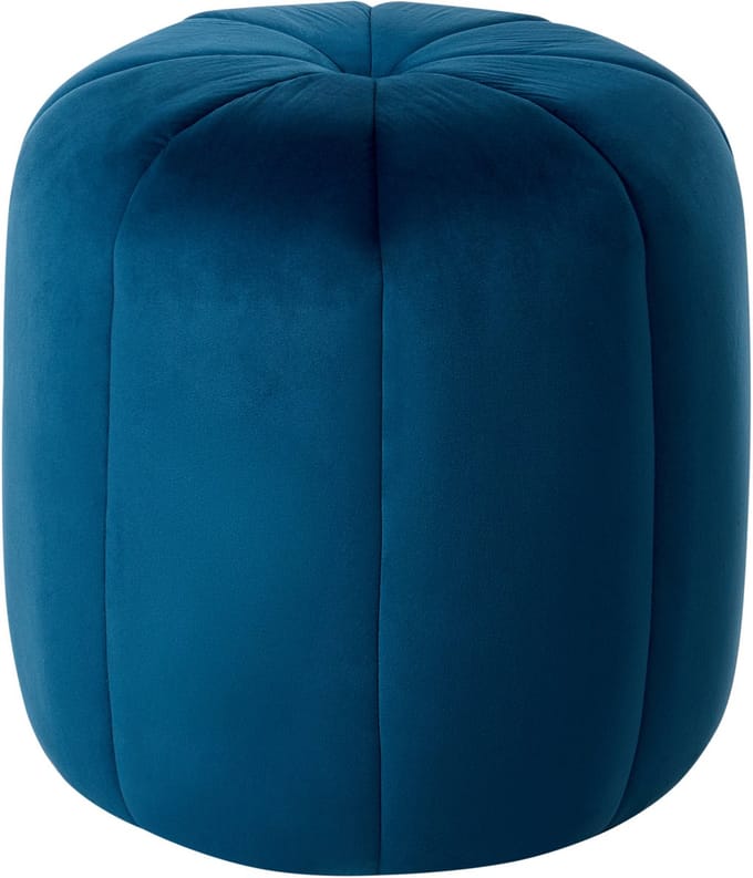 SELBY - Poef - Blauw - Fluweel