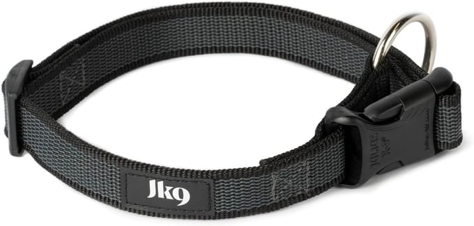 Halsband 25 mm (39-65 cm) - Zwart-Grijs voor Honden