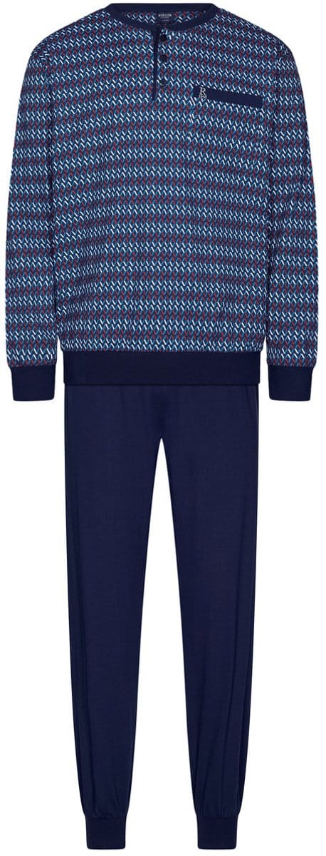 Robson Pyjama - Katoen - Knoopsluiting - Blauw - Maat 64