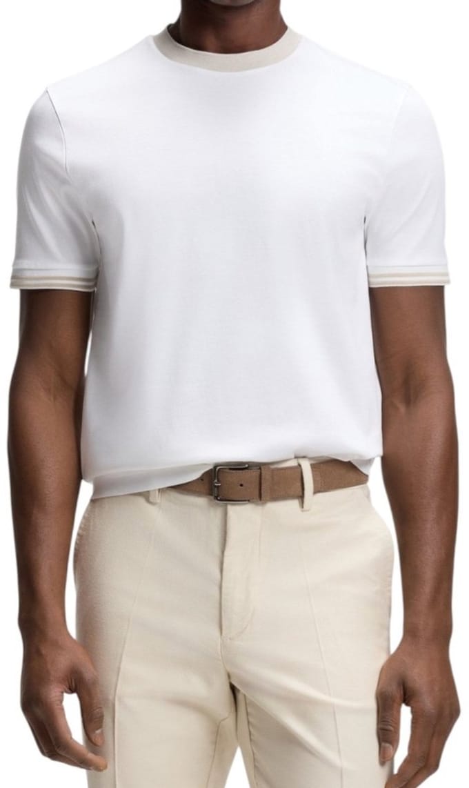 BOSS Black T-shirt wit mercerised slim fit