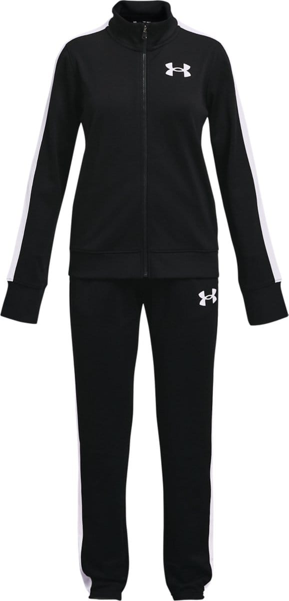 Under Armour UA Rival Knit Track Suit-BLK Meisjes Trainingspak - Zwart - Wit