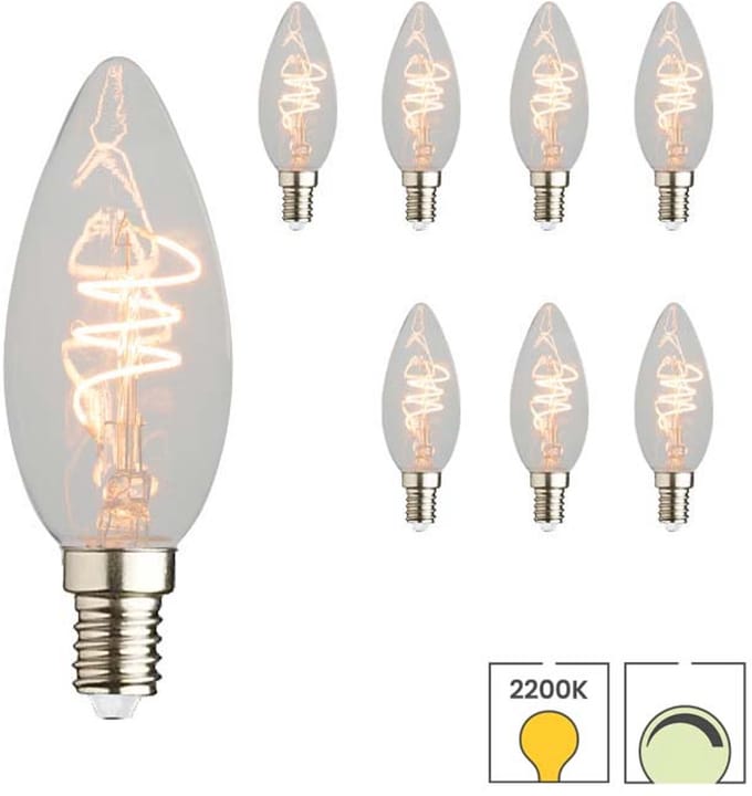 Lybardo - E14 LED Lamp - 8-pack - Kaarslamp - 4.4W Dimbaar - 2200K Extra Warmwit Licht