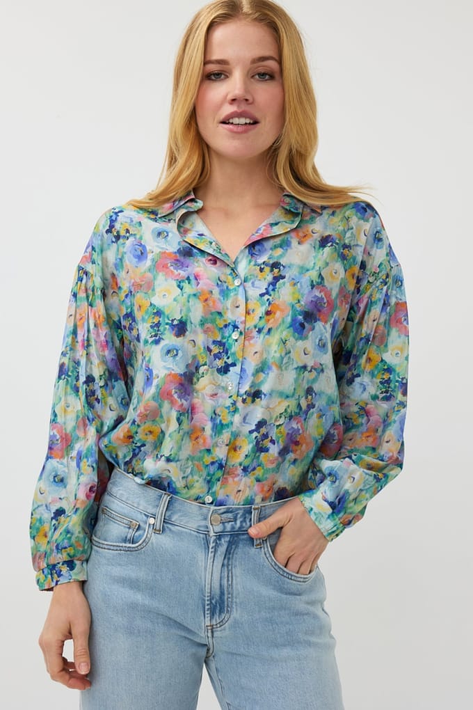 EsQualo Blouse Oversized Utopia Flower Print Taglia: 36 | Maglie a manica lunga Outlet | Donna