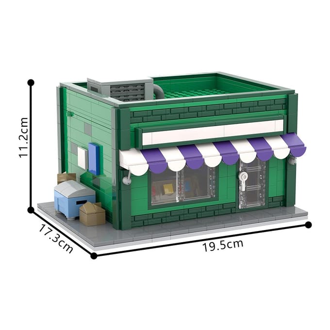 Gobricks MOC Simpsoned Springfield Honkbal Kaart Winkel Modulaire Bouwstenen Constructie Blokken Speelgoed Cadeau gray