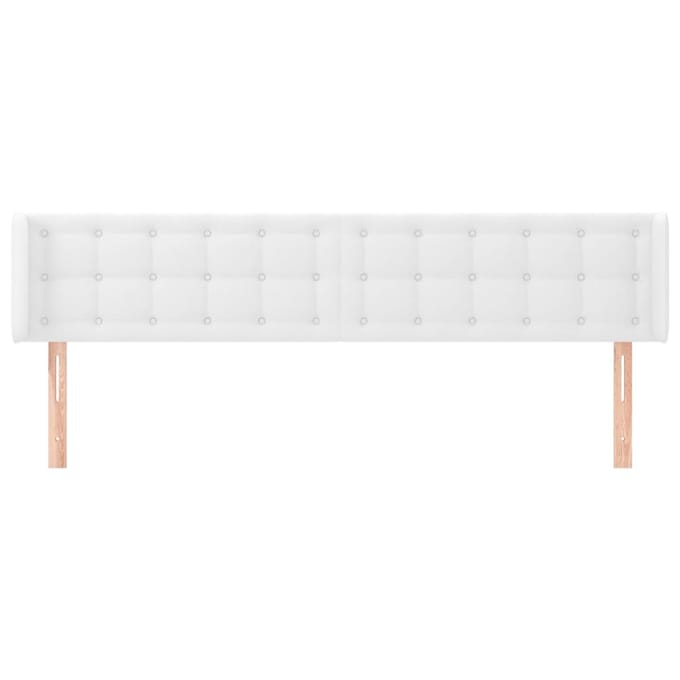 vidaXL - Hoofdbord - met - randen - 183x16x78/88 - cm - kunstleer - wit