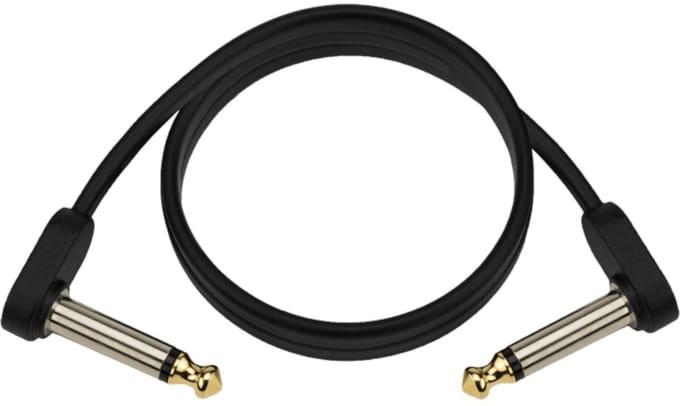 D'Addario PW-FPRR-02 Flat Patch Cable Flat patchkabel voor gitaar/bas, 2ft Right Angle, Single PK