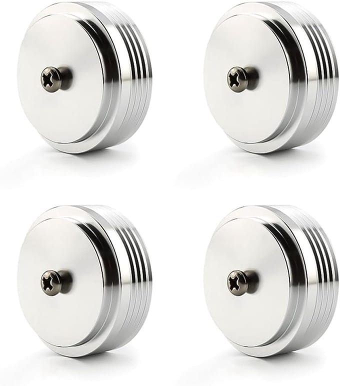 Luidspreker Schokdempers - Audio Voetjes - Versterker Stabiliseren - Aluminiumlegering Constructie - 39mm Diameter - Zilverkleurig