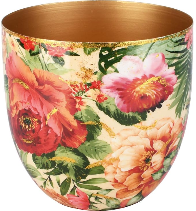 Dekoratief | Bloempot 'Blush Orangery', metaal, 17x17x18cm | A258054